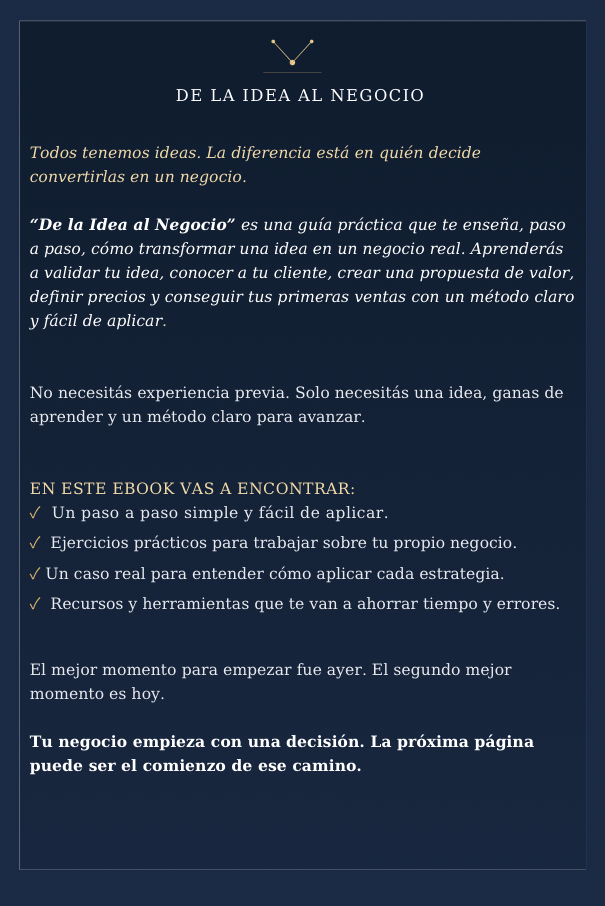 de la idea al negocio