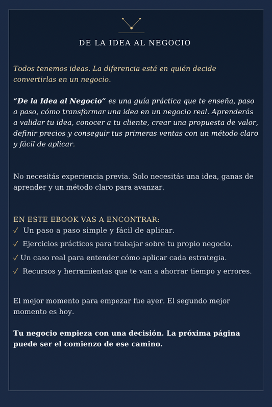 de la idea al negocio